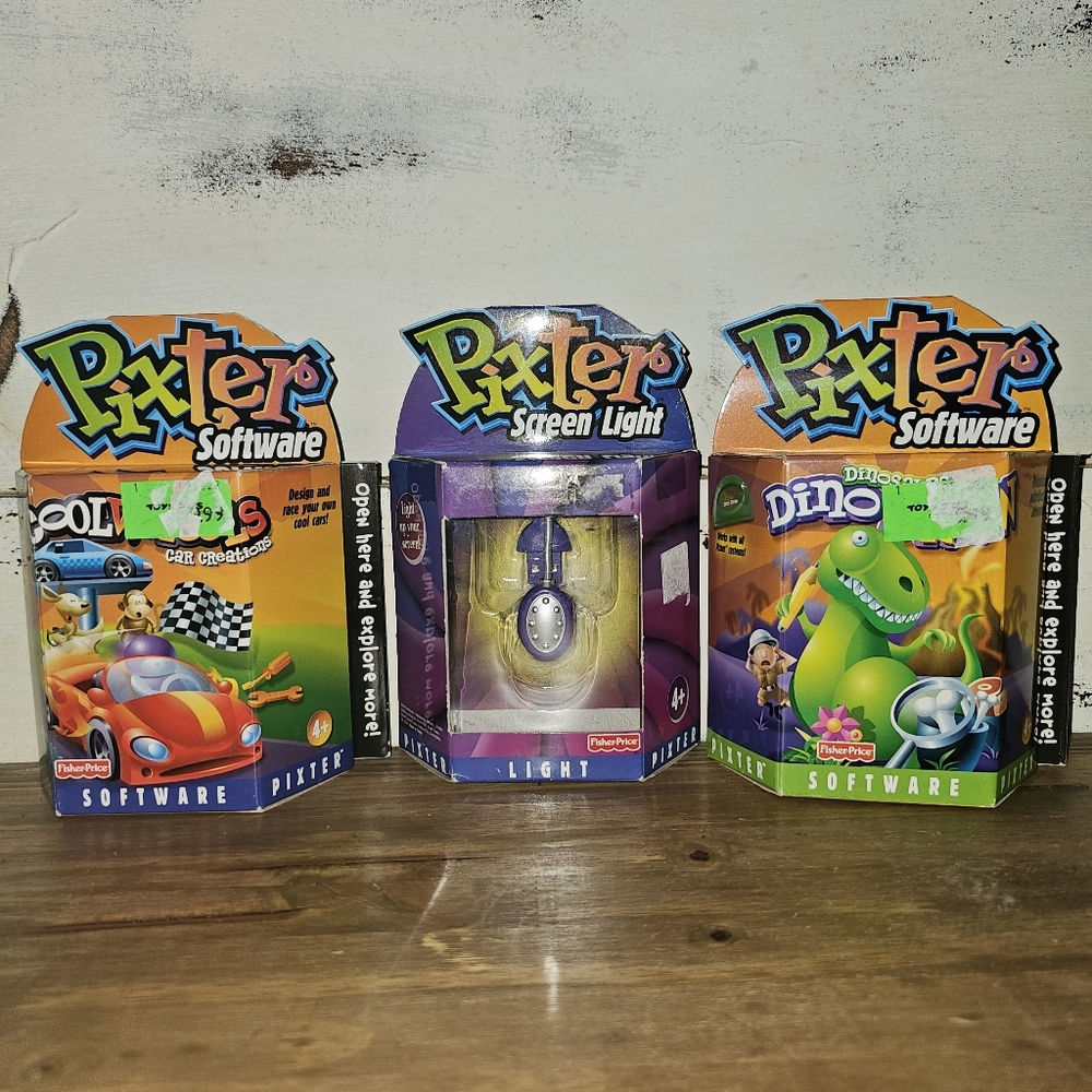Fisher Price Pixter Color Software Screen Light Cool Wheels Dino Draw Games NIB